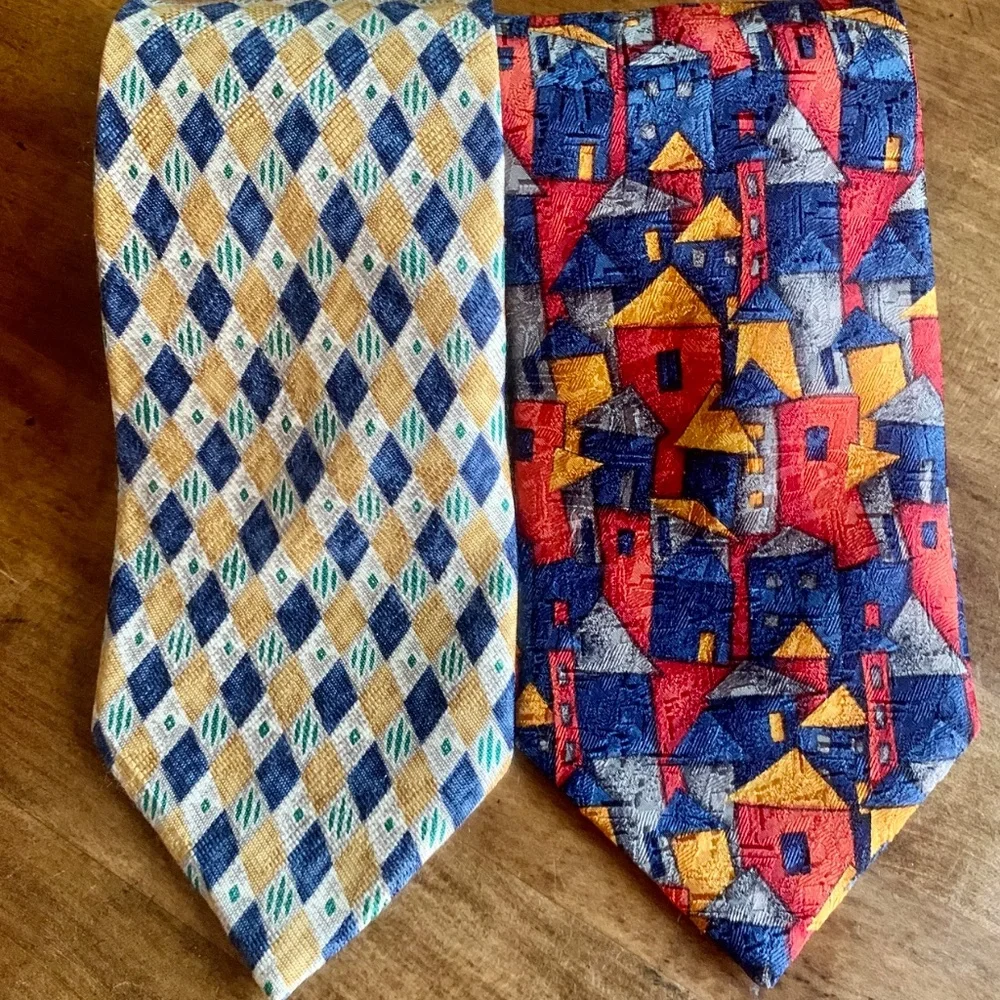 Vintage Ermenegildo Zegna Silk Ties Lot 2 | Made in Italy | Vintage
